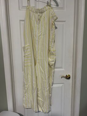 Stoney Clover Lane & Target Yellow and White Striped Jumpsuit NEW WITH TAGS